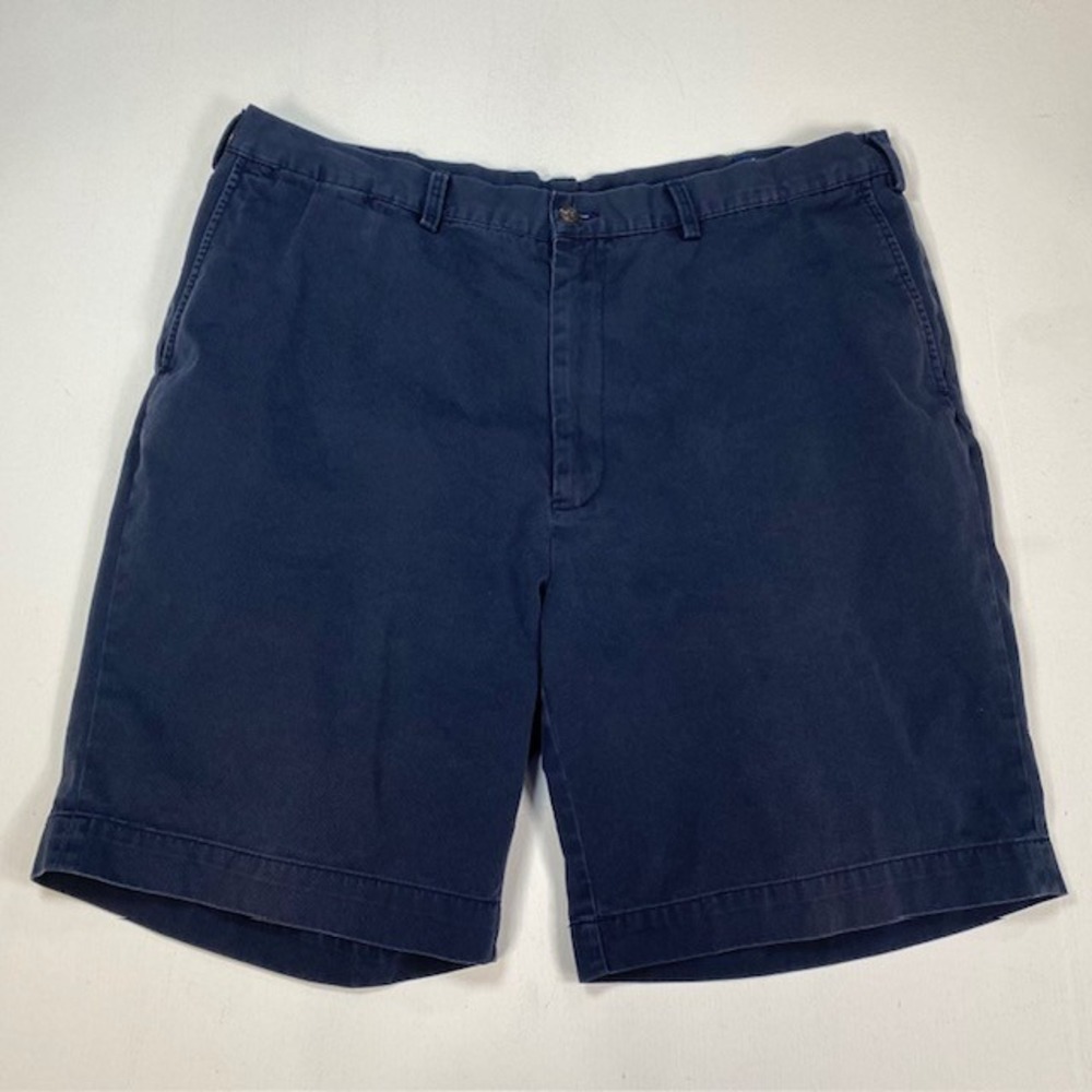 Polo Ralph Lauren Mens 40T Navy Blue Classic Fit Chino Shorts Cotton Flat Front